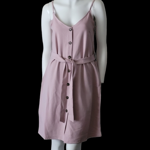 ELIZABETH CROSBY Anthropologie NWT Pink Emma Dress Tie Waist M - Picture 2 of 13
